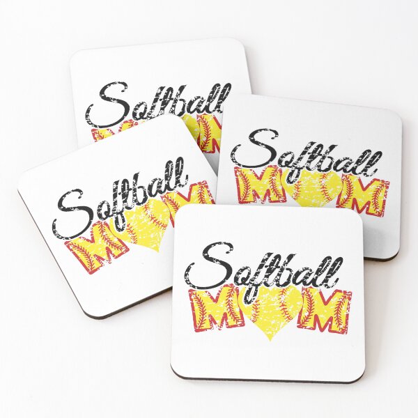 Item preview, Distressed softball mom with heart and red stitches designed and sold by PepaAnaRB.