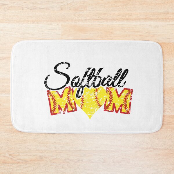 Item preview, Distressed softball mom with heart and red stitches designed and sold by PepaAnaRB.