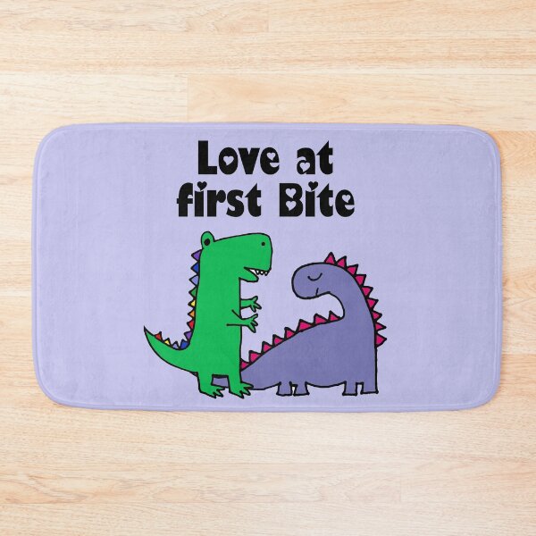 Item preview, Funny T-rex Dinosaur and Brontosaurus Love at First Bite designed and sold by Nature's Fancy.