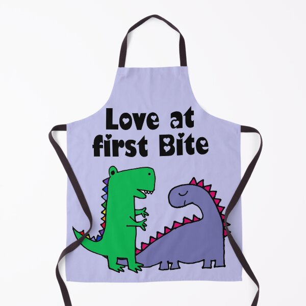 Item preview, Funny T-rex Dinosaur and Brontosaurus Love at First Bite designed and sold by Nature's Fancy.