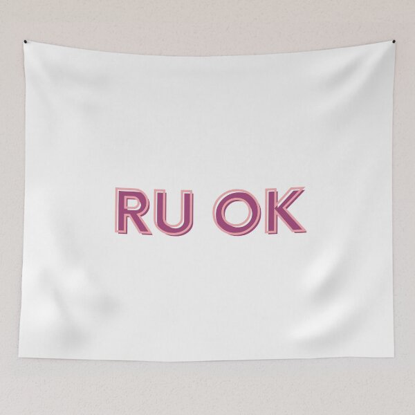 Item preview, R U Ok typography design  designed and sold by WearwhatUthink.