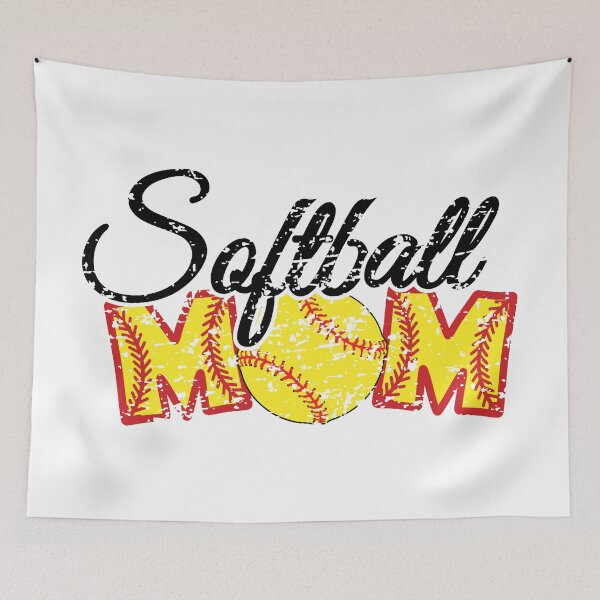 Item preview, Distressed softball mom with ball and red stitches designed and sold by PepaAnaRB.