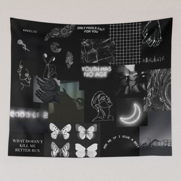 Item preview, black aesthetic collage designed and sold by morgananjos.