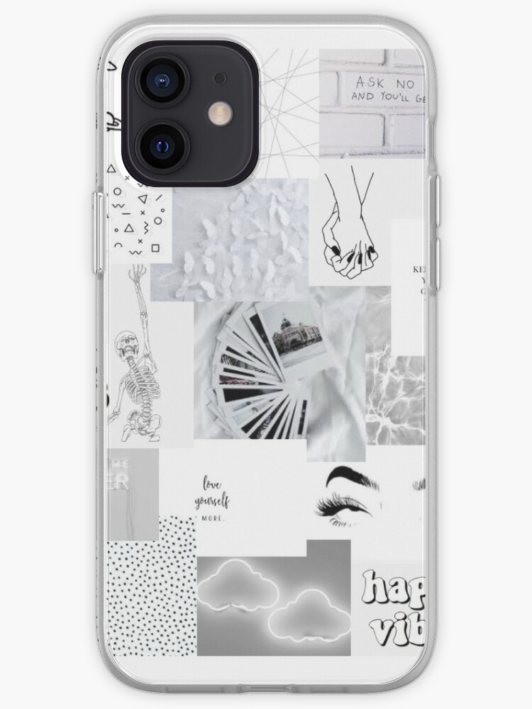 White Aesthetic Collage Iphone Case Cover By Morgananjos Redbubble