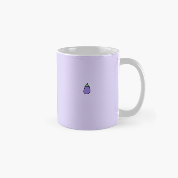 Eggplant Purple Ceramic Coffee Travel mug with handle and black