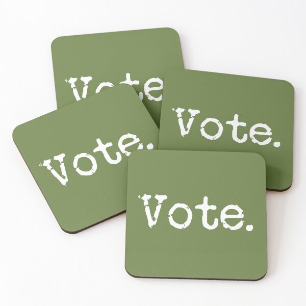 Item preview, Vote. White on Military Green designed and sold by TeaRoseWriter.