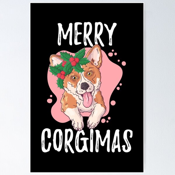 Corgi Welsh Corgi Christmas Sweater Santa Hat Dog Luggage Tag for