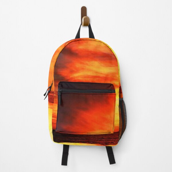 Item preview, Dark Red and Orange Sunset with cloudy sky over ocean designed and sold by Vero De.