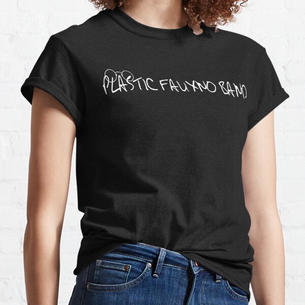 Plastic Fauxno Band Logo - White Print Classic T-Shirt