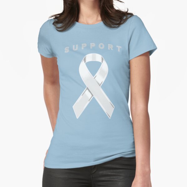 White Ribbon Fitted T-Shirt