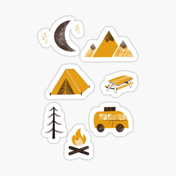 Item preview, Camping Sticker Pack designed and sold by shornaiter.
