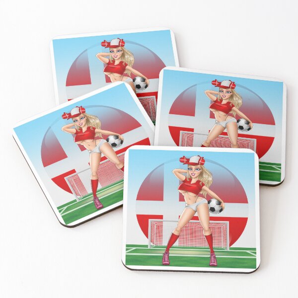 Item preview, Danish Football Fan With Goal Background designed and sold by sexypinupart.