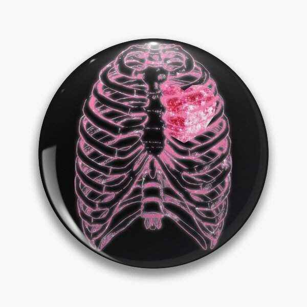 Item preview, Skeleton Ribs Pink Neon Fluo Moon Heart Cute Halloween Effect Goth designed and sold by Jolly-Yosei.