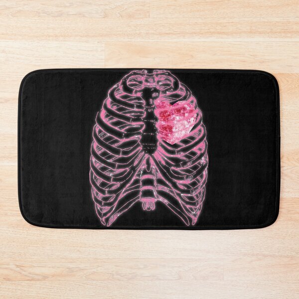 Item preview, Skeleton Ribs Pink Neon Fluo Moon Heart Cute Halloween Effect Goth designed and sold by Jolly-Yosei.