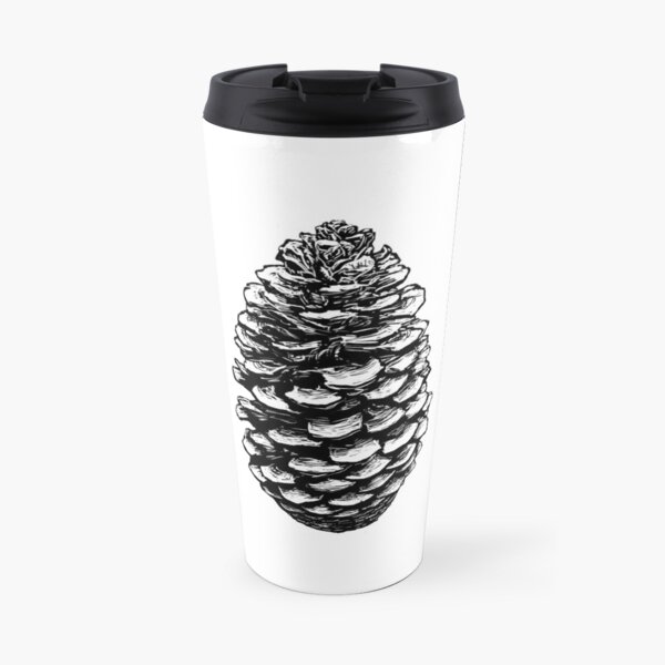 Pine Cone Black Travel Mug