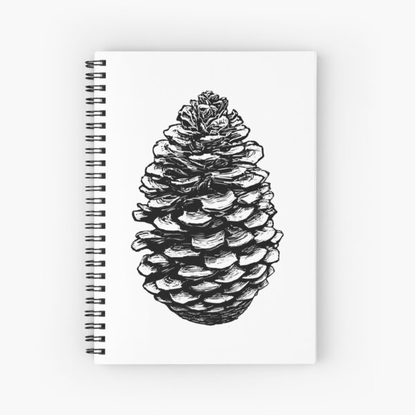 Pine Cone Black Spiral Notebook