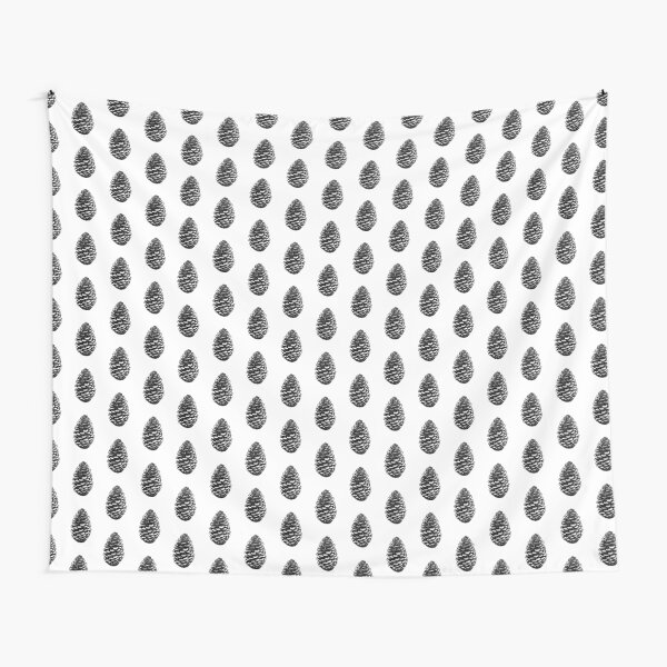 Pine Cone Black Tapestry