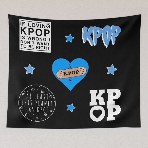 Item preview, KPOP FAN Collage Memes Quote CUTE Blue Pack [BUY MEDIUM OR LARGER FOR STICKER PACK] designed and sold by SugarSaint.