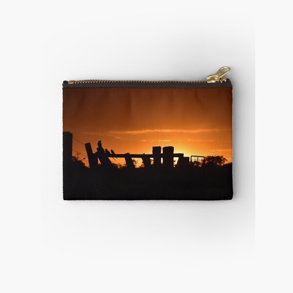 Item preview, Silhouette of birds on fence line at sunrise designed and sold by Rainbow Farm Photography.