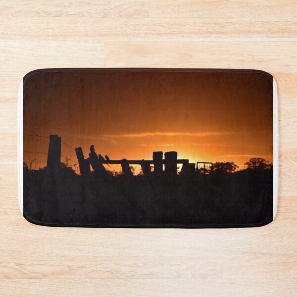 Item preview, Silhouette of birds on fence line at sunrise designed and sold by Rainbow Farm Photography.