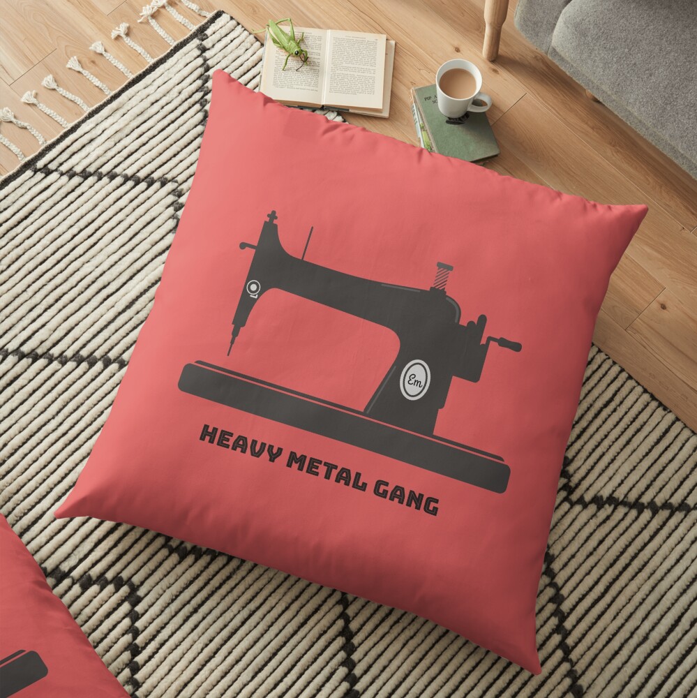 Heavy Metal Gang-Vintage Sewing Machine-Vintage Sewing Machine Lover Floor Pillow