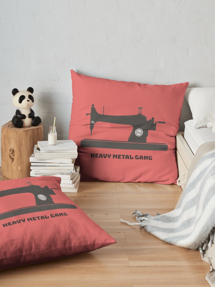Alternate view of Heavy Metal Gang-Vintage Sewing Machine-Vintage Sewing Machine Lover Floor Pillow