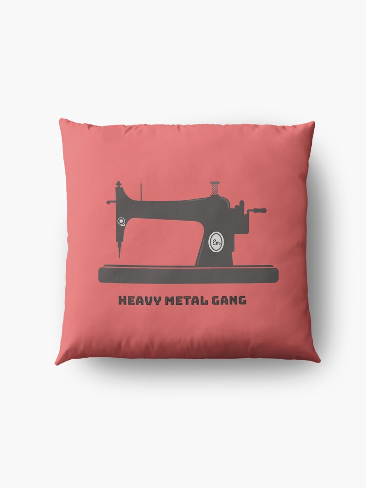 Alternate view of Heavy Metal Gang-Vintage Sewing Machine-Vintage Sewing Machine Lover Floor Pillow