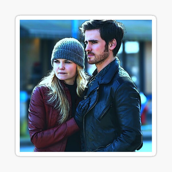 Captain Swan in Storybrooke Comic Poster Logoless Design Sticker