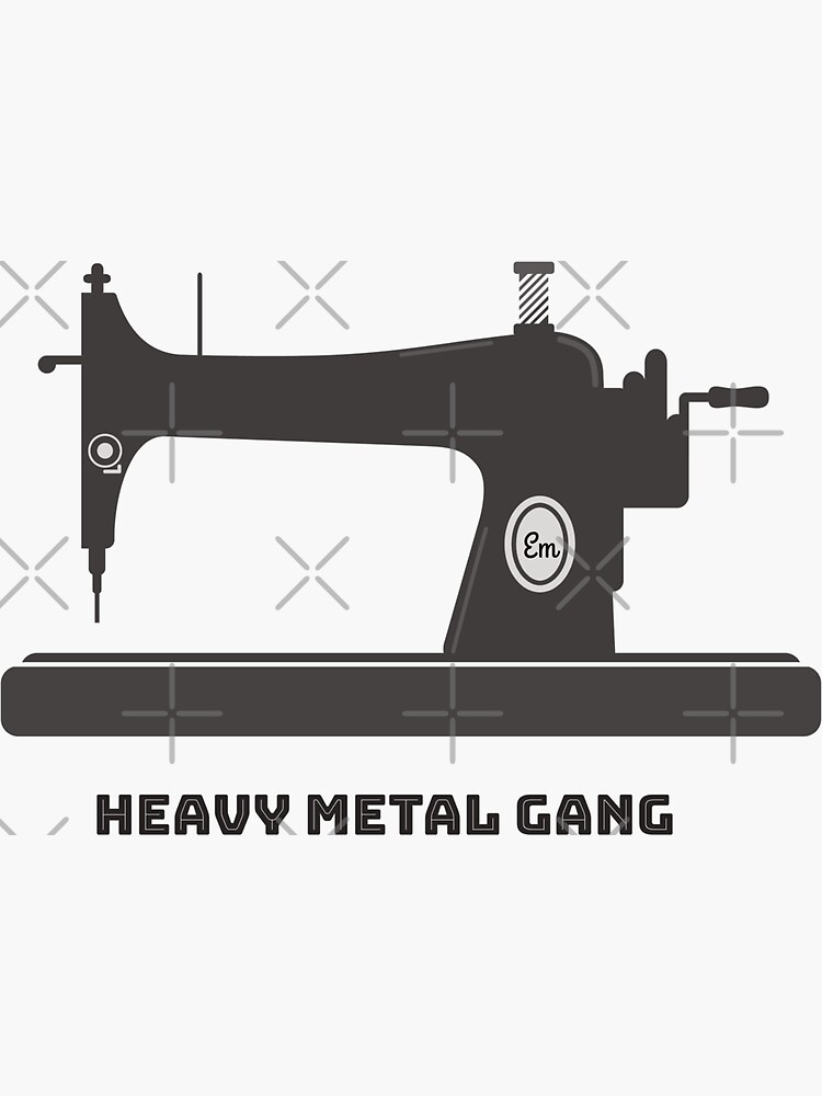 Artwork view, Heavy Metal Gang-Vintage Sewing Machine-Vintage Sewing Machine Lover designed and sold by Emily Gartner