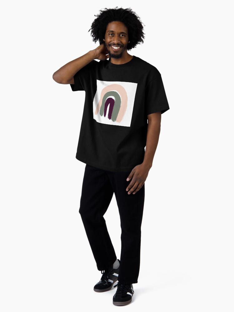 Aperçu 4 sur 7. T-shirt oversize avec l'œuvre Cozy Day Arc-en-ciel illustration créée et vendue par LaetiArts.