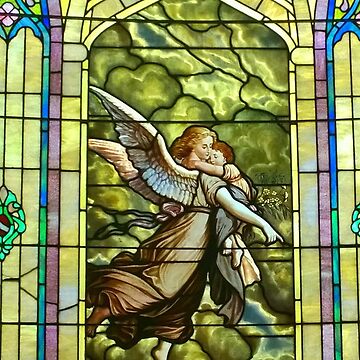 Artwork thumbnail, New Harmony-Stained Glass-Madonna & Child-Angel & Baby-St. Stephen's Church by Matlgirl