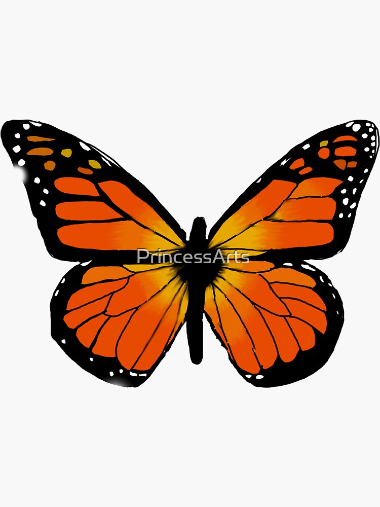 Monarch Butterfly Sticker For Sale By Princessarts Redbubble 