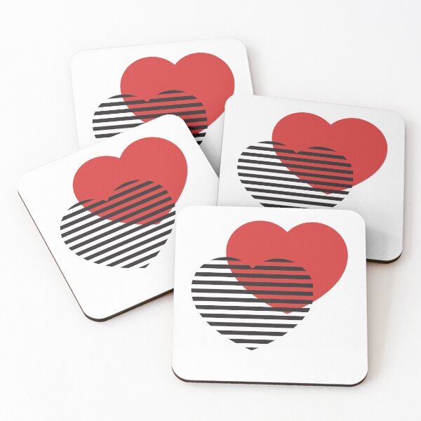 Item preview, a red heart and a striped heart designed and sold by PixelCookieDsgn.