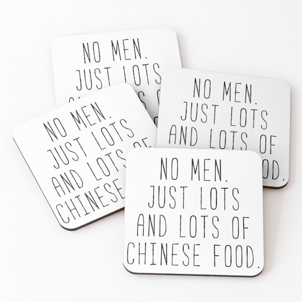 Item preview, No Men, Just Lots Of Chinese Food Fan Quote designed and sold by Sunny Collections.