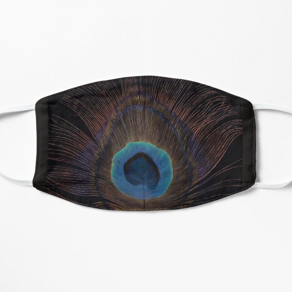 Peacock Feather in Rainbow Spectacular Color Acrylic Painting Mask