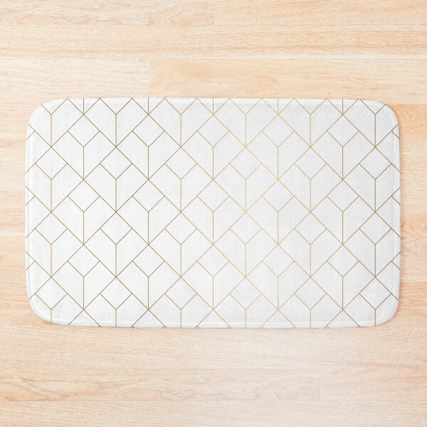 Item preview, Golden Modern Abstract Geometric Pattern On White Background designed and sold by Vic Torys ☆.