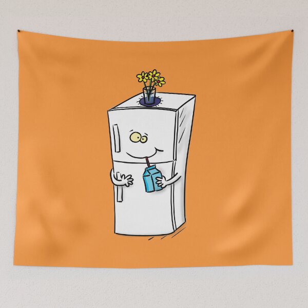 Item preview, Funny refrigerator cartoon illustration designed and sold by FrogFactory.