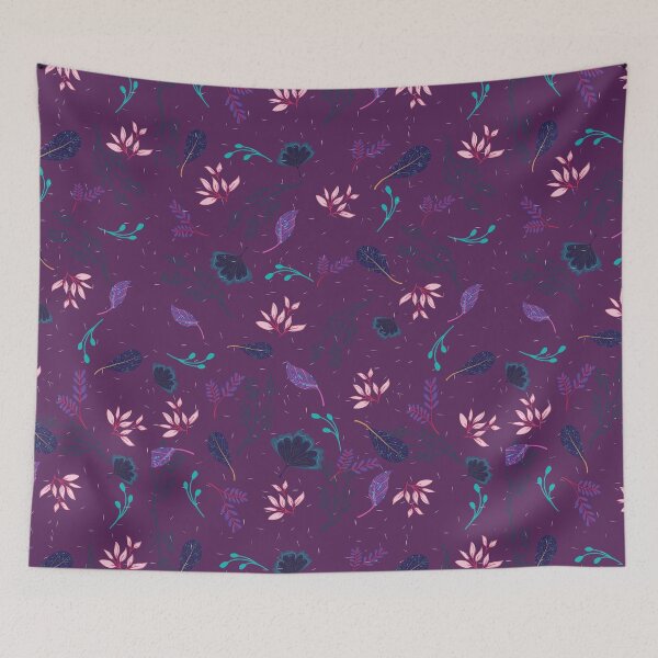 Item preview, VIVID PURPLE BLUE FLORAL designed and sold by D-artSide.
