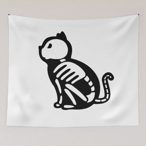 Aperçu de l'œuvre Squelette de chat Kitty Halloween créée et vendue par ThinkViolet.