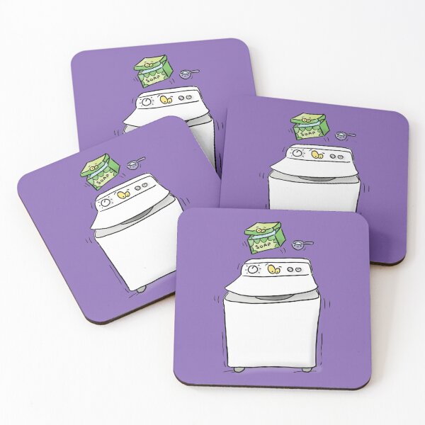 Item preview, Cute funny washing machine laundry cartoon illustration designed and sold by FrogFactory.