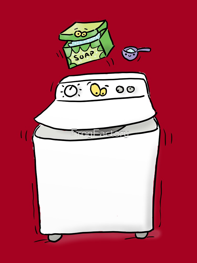 T-shirt enfant for Sale avec l'œuvre « Illustration de dessin animé de  machine à laver drôle mignon » de l'artiste FrogFactory