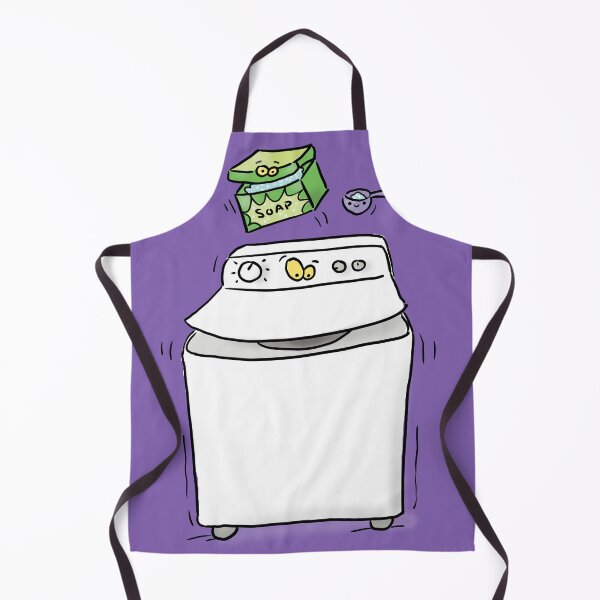 Item preview, Cute funny washing machine laundry cartoon illustration designed and sold by FrogFactory.