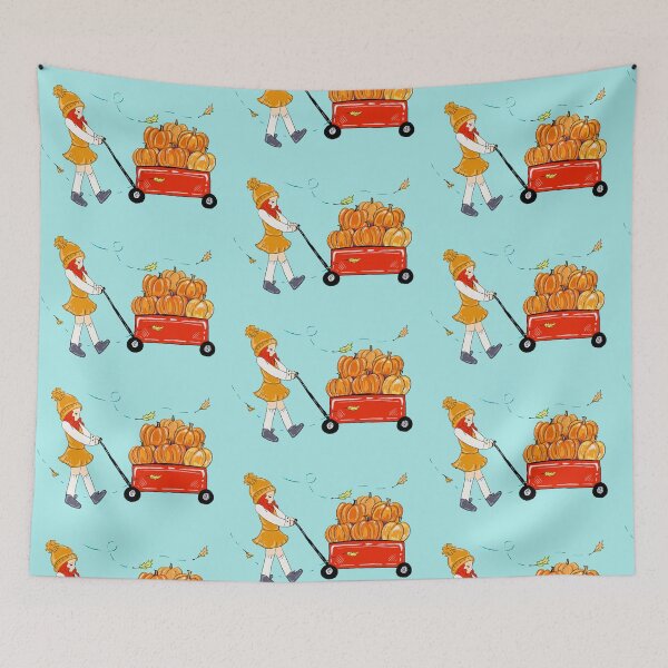 Item preview, Little Girl pulling Her Pumpkin Wagon  designed and sold by missmann.