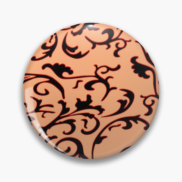 Item preview, ARABIATA 3 black salmon pink patterns Morocco Essaouira flowers leaves design arabesques volutes decor designed and sold by dragonemma.