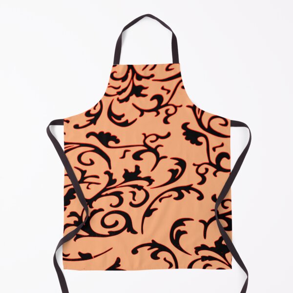 Item preview, ARABIATA 3 black salmon pink patterns Morocco Essaouira flowers leaves design arabesques volutes decor designed and sold by dragonemma.
