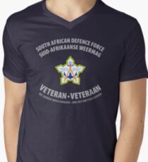 South African Defence Force Veteran (Grey Text) Men's V-Neck T-Shirt