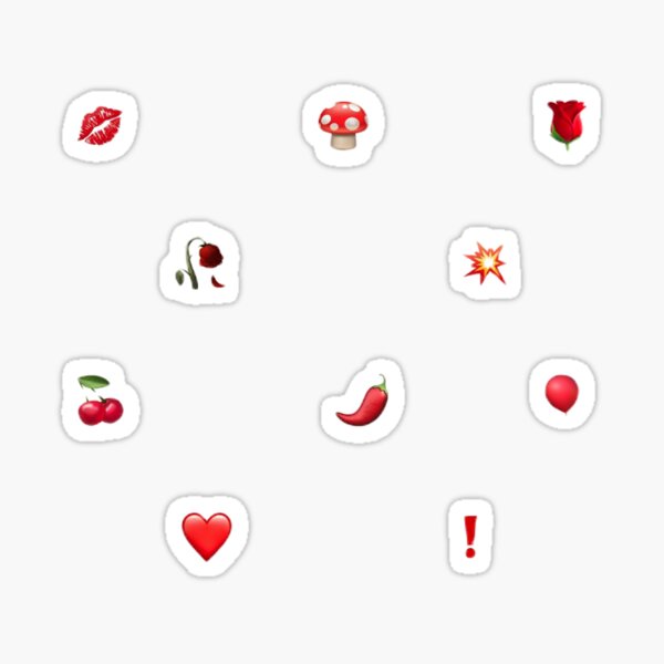 "red emoji sticker pack" Sticker for Sale by madsthings Redbubble