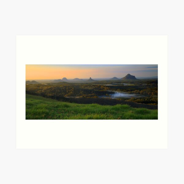 Sunrise Over the Glass House Mountains Art Print
