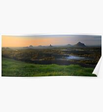 Sunrise Over the Glass House Mountains Poster