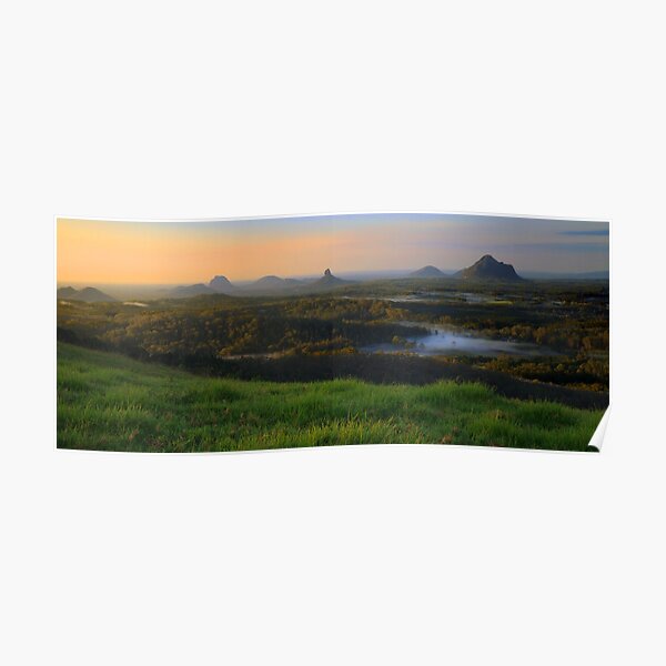 Sunrise Over the Glass House Mountains Poster